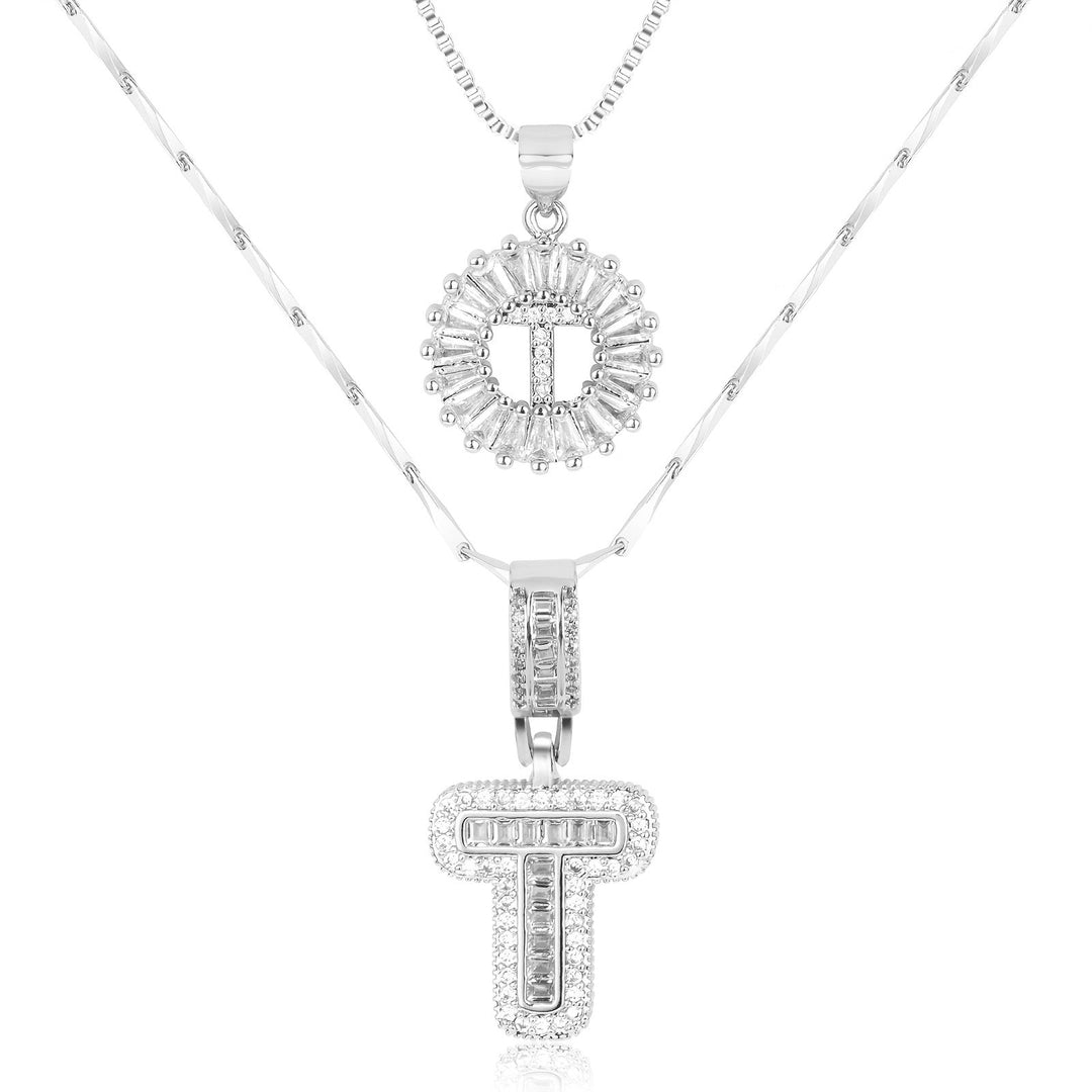2pc Forever Bond Initial Necklace Set