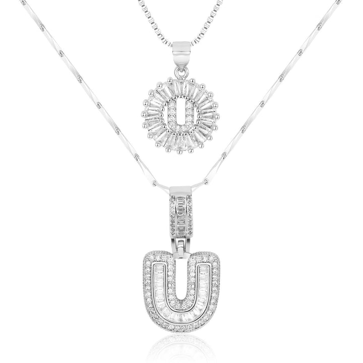 2pc Forever Bond Initial Necklace Set