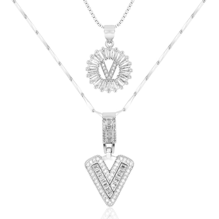 2pc Forever Bond Initial Necklace Set