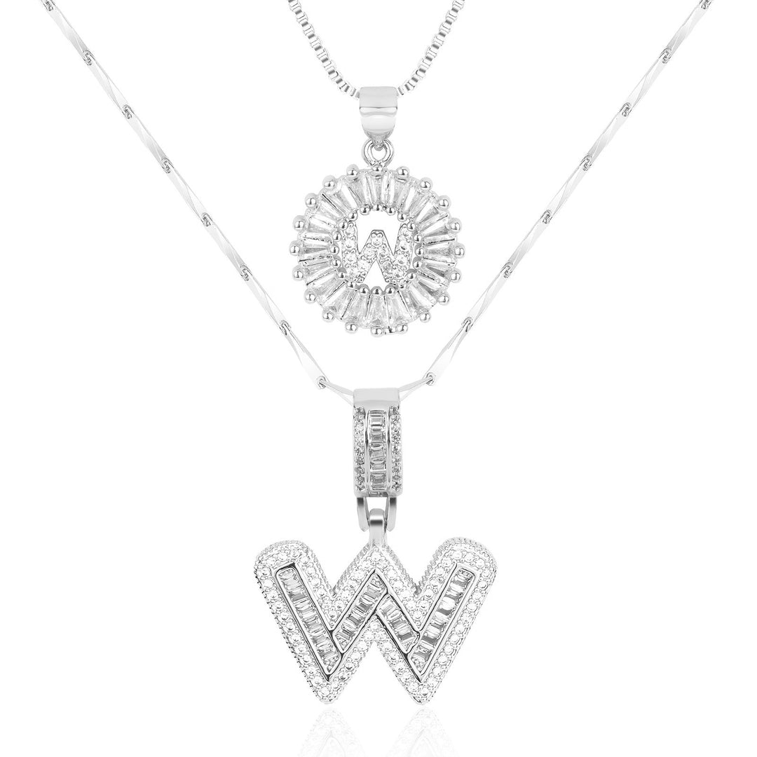 2pc Forever Bond Initial Necklace Set
