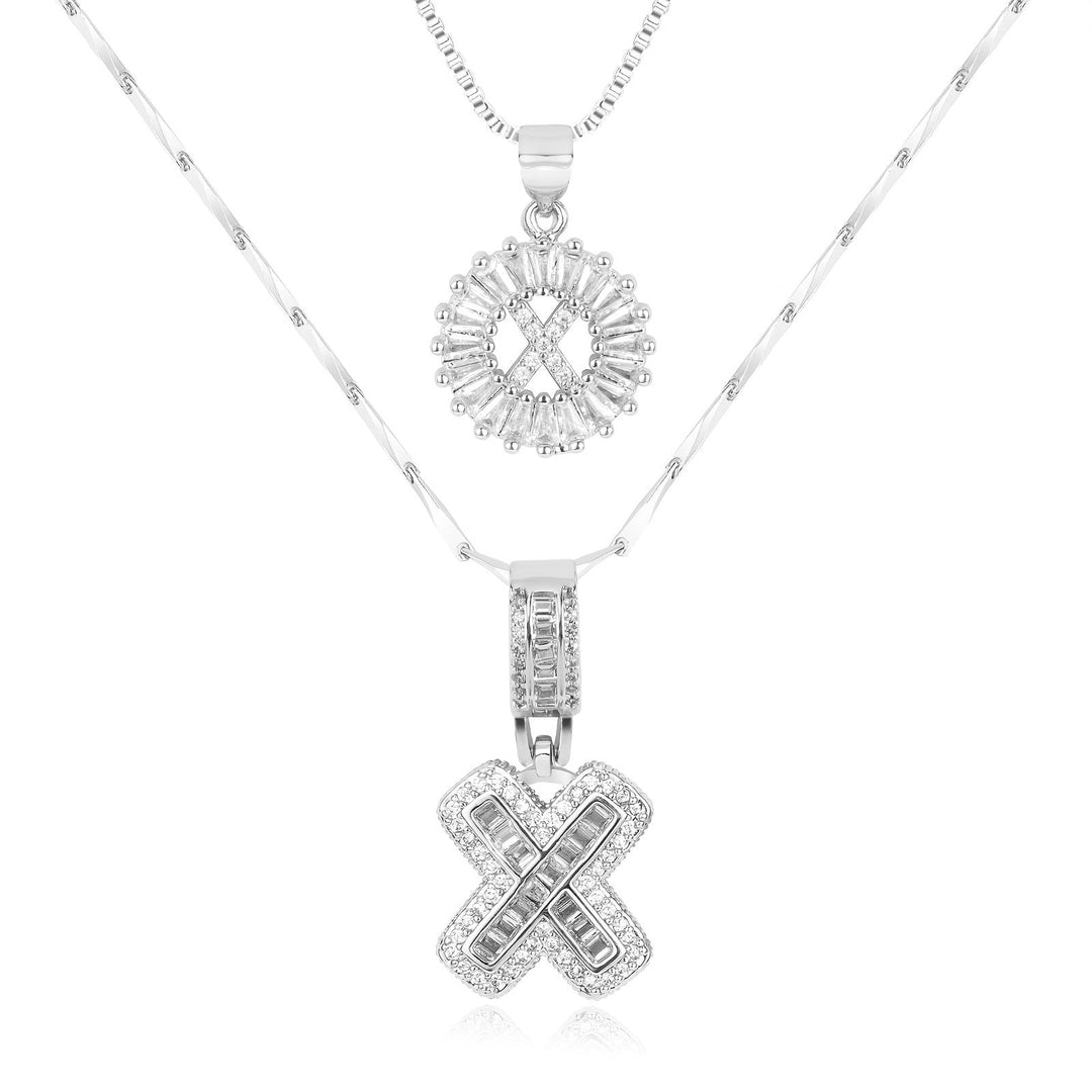 2pc Forever Bond Initial Necklace Set