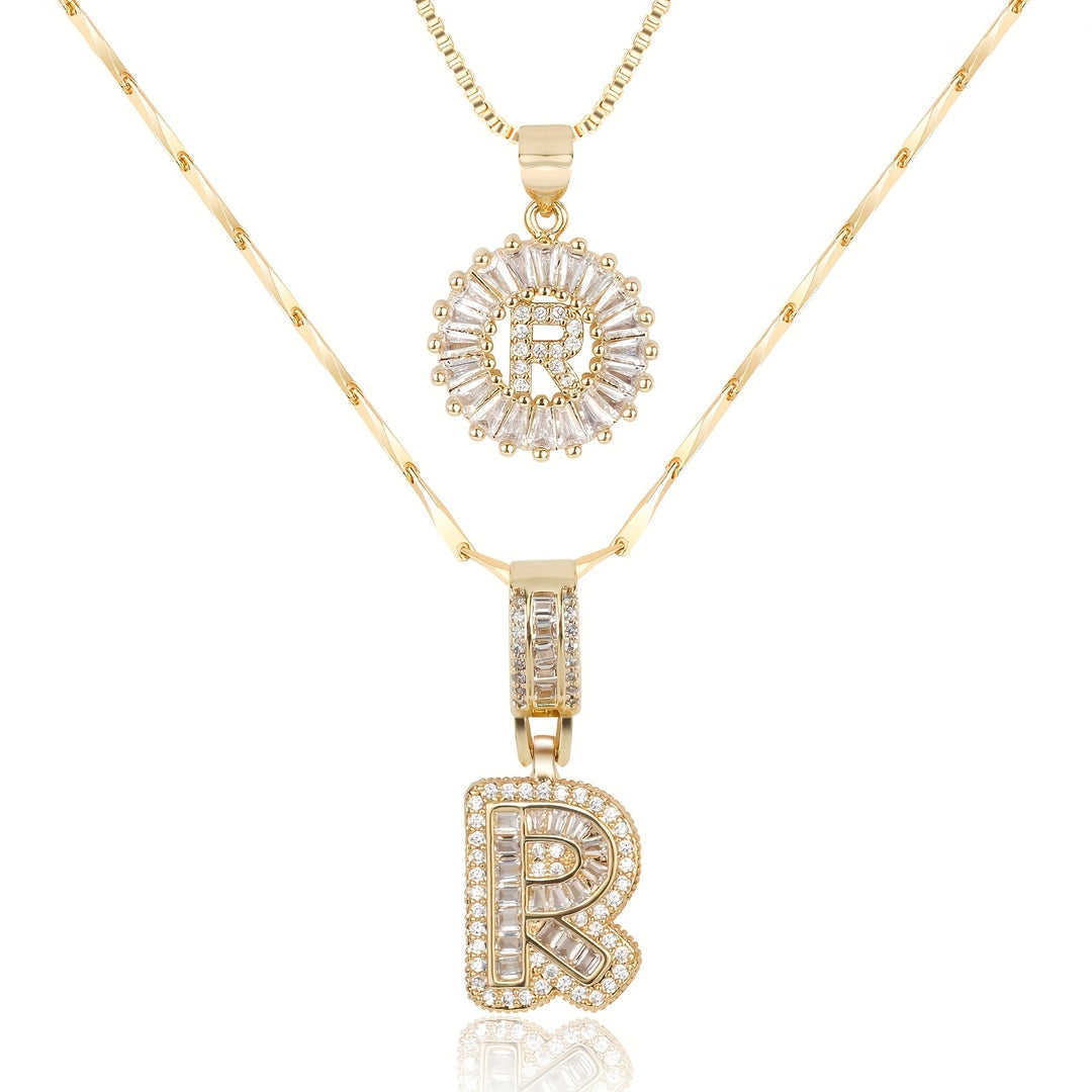 2pc Forever Bond Initial Necklace Set