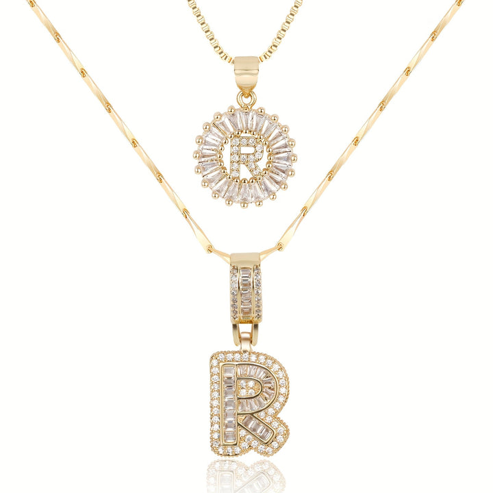 2pc Forever Bond Initial Necklace Set