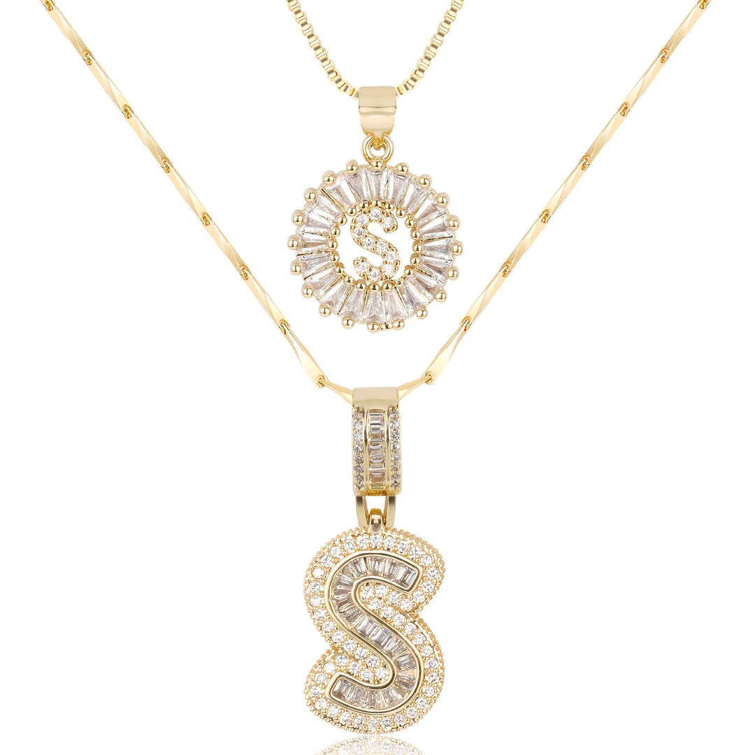 2pc Forever Bond Initial Necklace Set