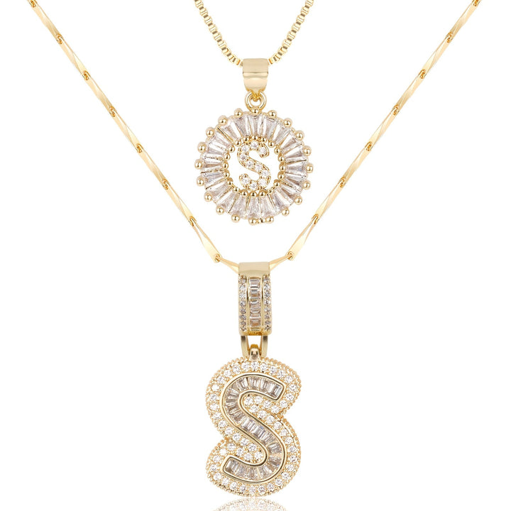 2pc Forever Bond Initial Necklace Set