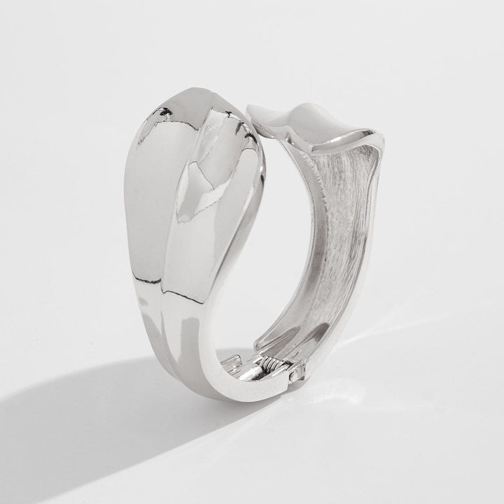 Chic Abstract Leaf Wide Cuff Bangle Bracelet