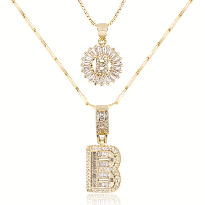 2pc Forever Bond Initial Necklace Set