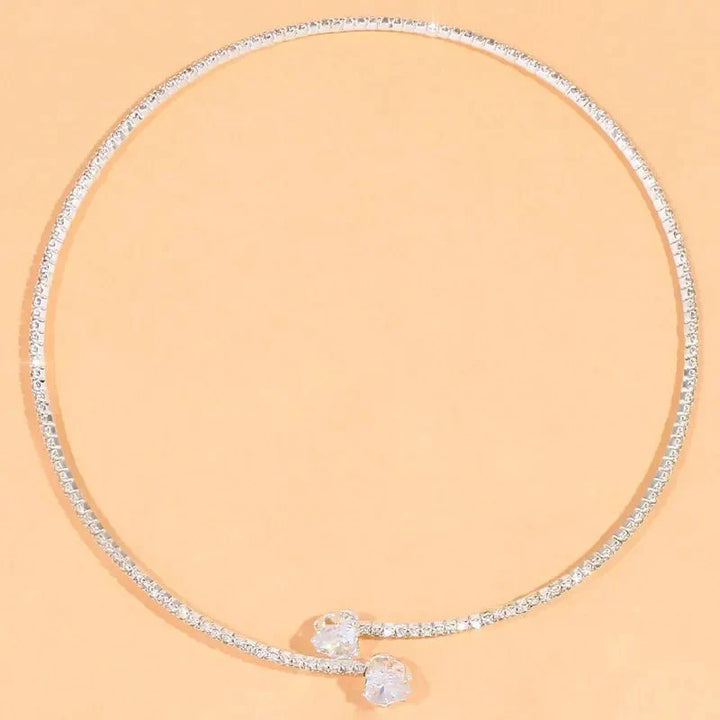 Diamond Heart Open Choker Necklace