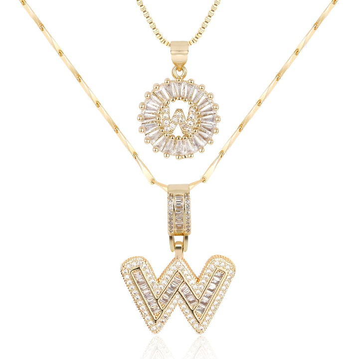2pc Forever Bond Initial Necklace Set