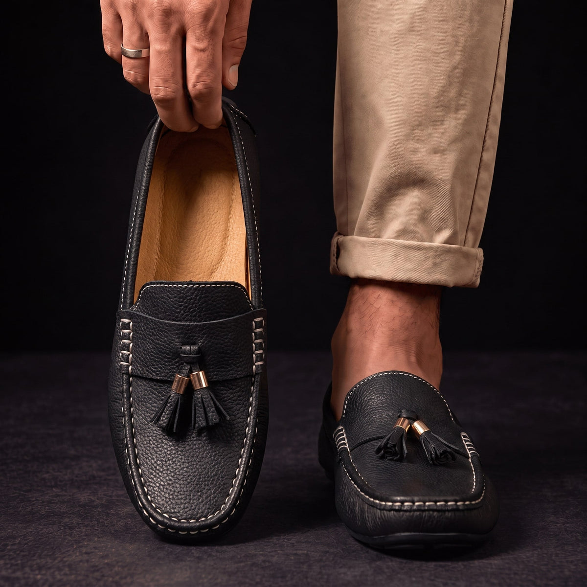 Ochre Tassel Loafers
