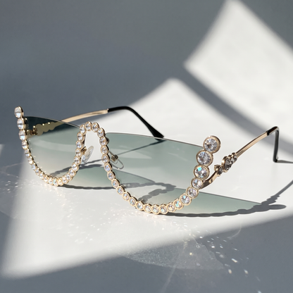 Rhinestone Rimless Sunglasses