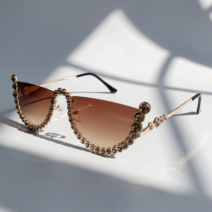 Rhinestone Rimless Sunglasses