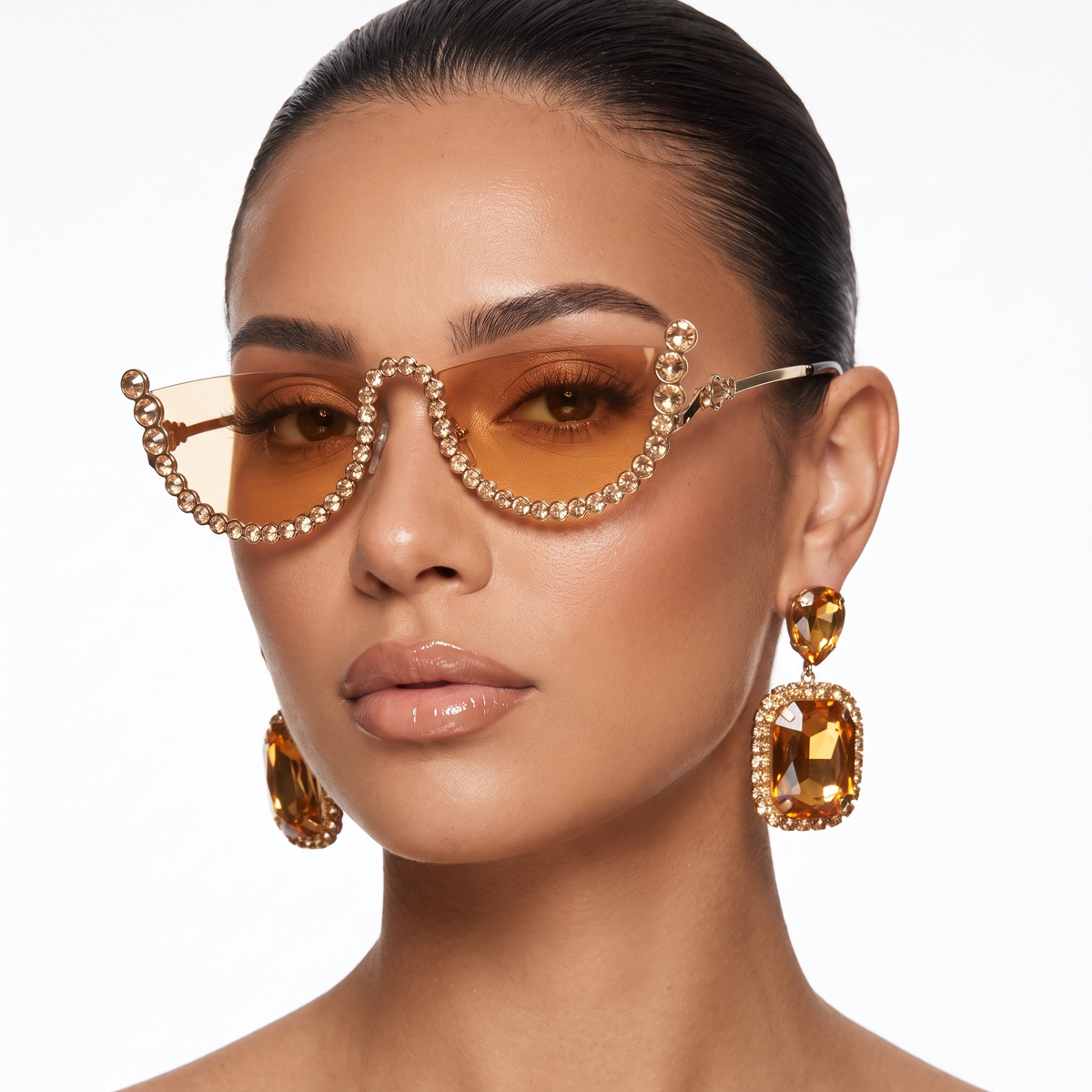 Rhinestone Rimless Sunglasses