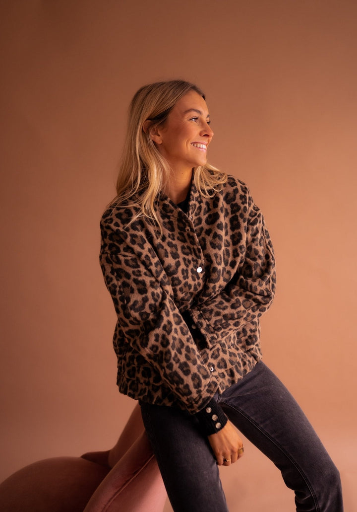 Lorena - Trendy Jacket with Leopard Print