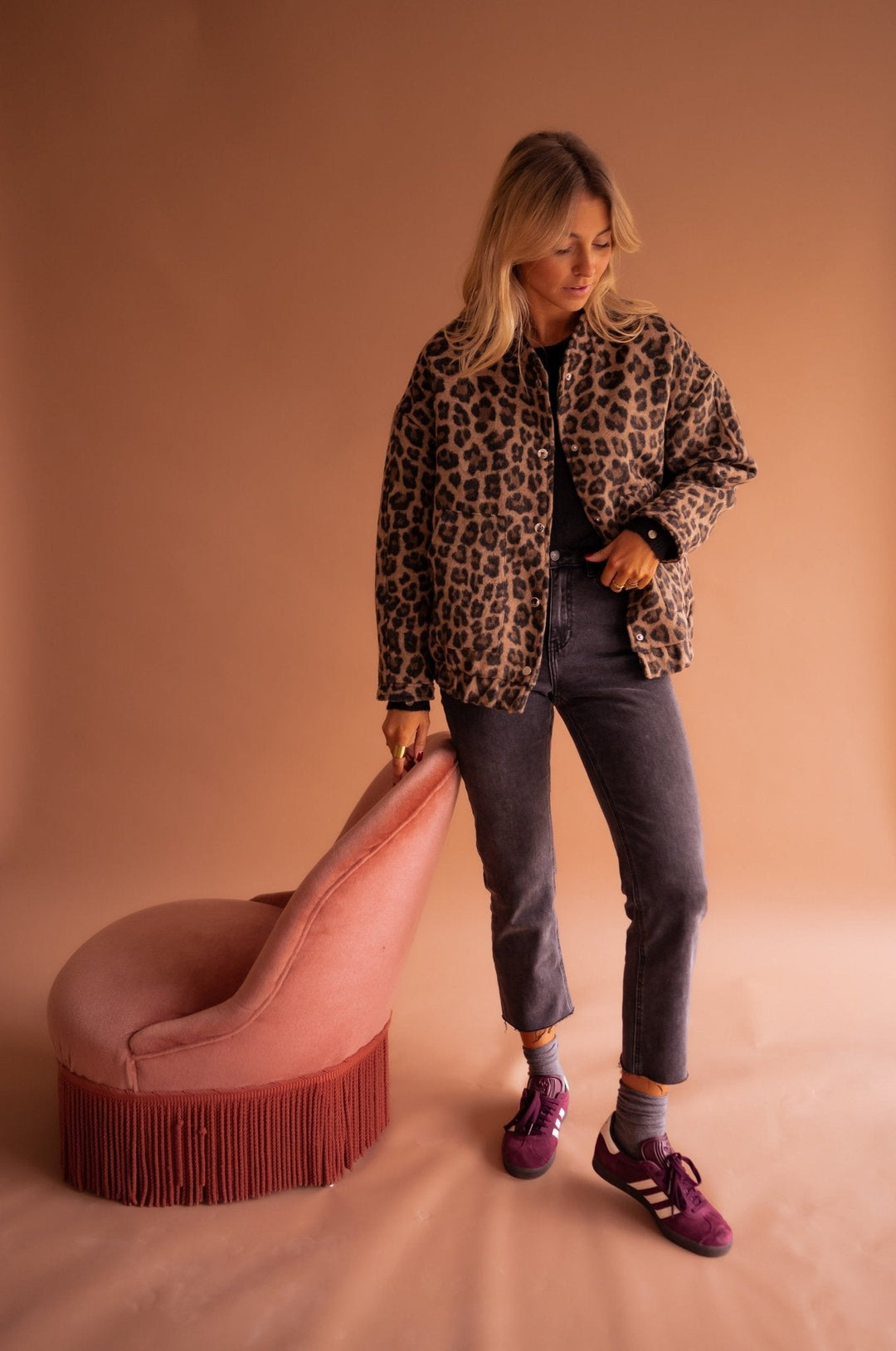 Lorena - Trendy Jacket with Leopard Print
